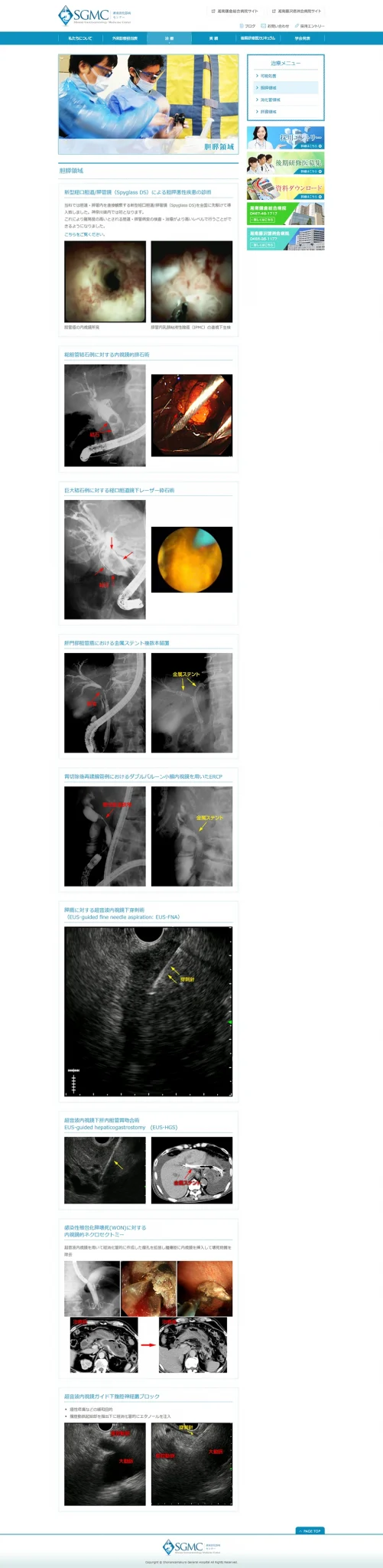 [Shonan Kamakura General Hospital Gastroenterology Center] Biliary-Pancreatic Region Page