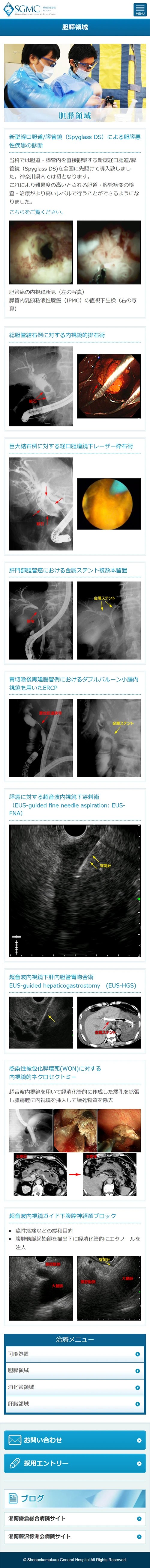 [Shonan Kamakura General Hospital Gastroenterology Center] Biliary-Pancreatic Region Page｜Mobile View