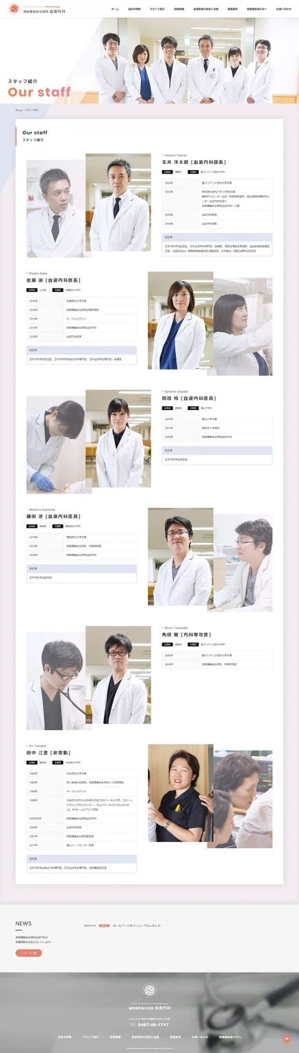 [Shonan Kamakura General Hospital / Hematology Department] Staff Introduction Page